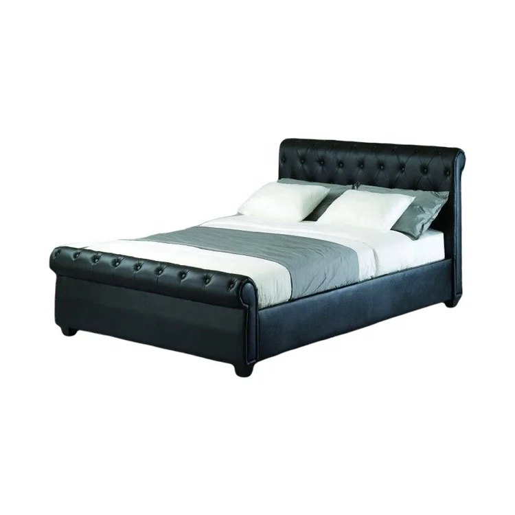 
2021 New design of modern comfortable batch leather Pu King High Back Modern Bed 