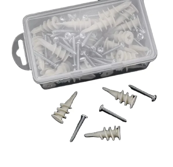 FH C100PCS White nylon self drilling drywall hollow wall anchors for plasterboard