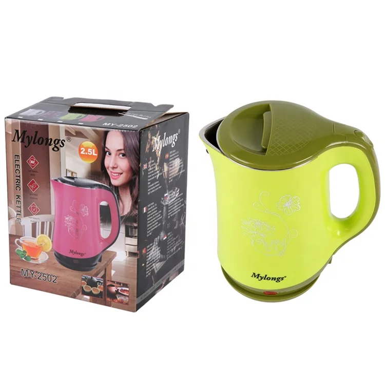 High Quality 304 Stainless Steel Hot Water Kettle Home Electrical Appliances Plastic Shell Electric Kettle 2.5L