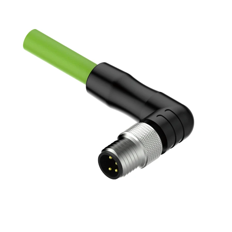 M8 4 pins EtherCAT communicate circular connector with Cat 5e cable