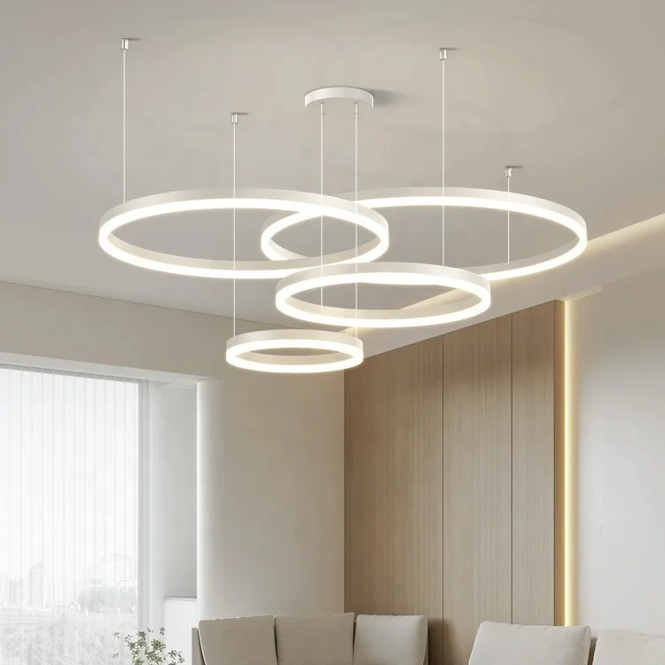 White Nordic LED 3 Color  Contemporary Hanging Ceiling Lamp For Kitchen Island Dining Table Top Chandelier KidRoom Decor