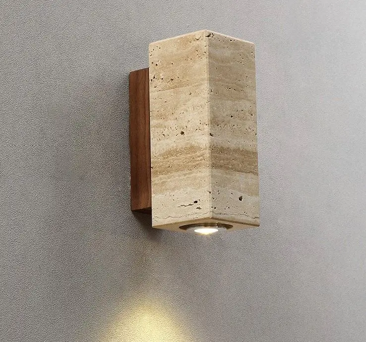 Wholesale Modern Nature Led Median Wall Lights Minimalist Art Deco Yellow Cave Stone Wall Sconce For Living Room