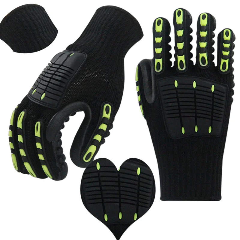 Specializing in the production of TPR shockproof gloves coal mine drilling palm latex foam mechanical gloves