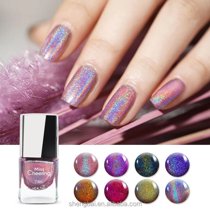 Cross-border new laser sequin nail polish colorful colorful laser nail polish 7ml