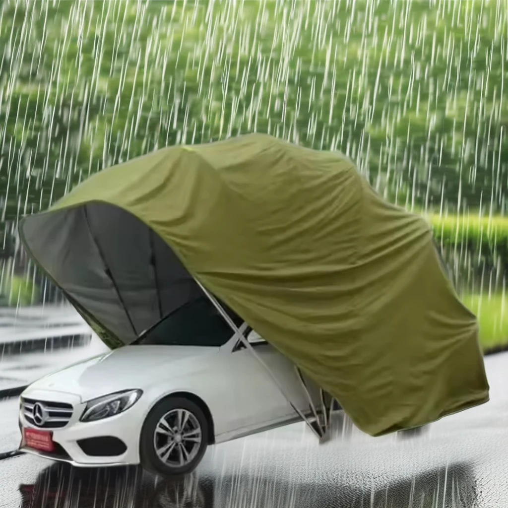 Mobile hydraulic parking shed Folding car garage simple telescopic sunscreen automatic awning rainproof outdoor car cover