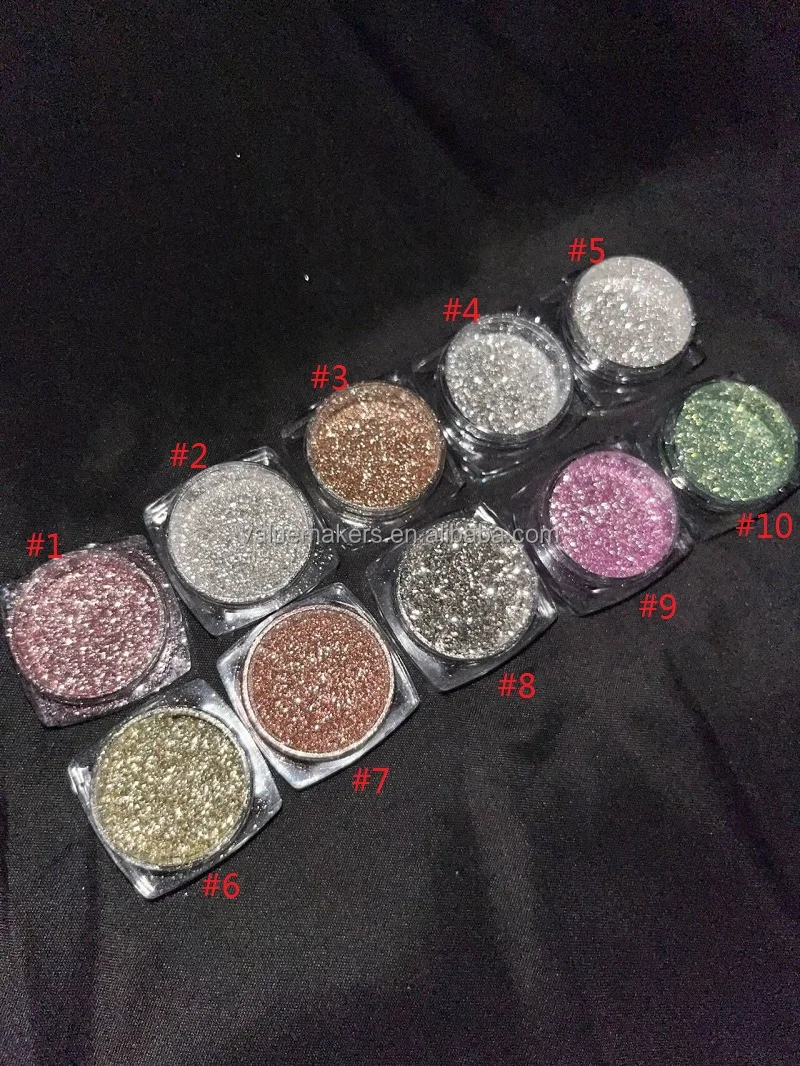 Holographic diamond glow loose powder eyeshadow pink candy colors luxury glitter pigments single loose glitter for nail art