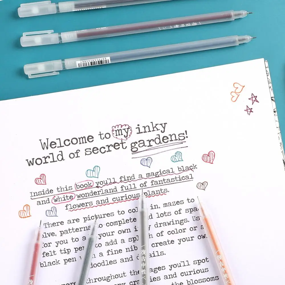 10pcs/set Creative Retro color gel pen Student Office personality gel ink pen Simple neutral pen kawaii School supplies