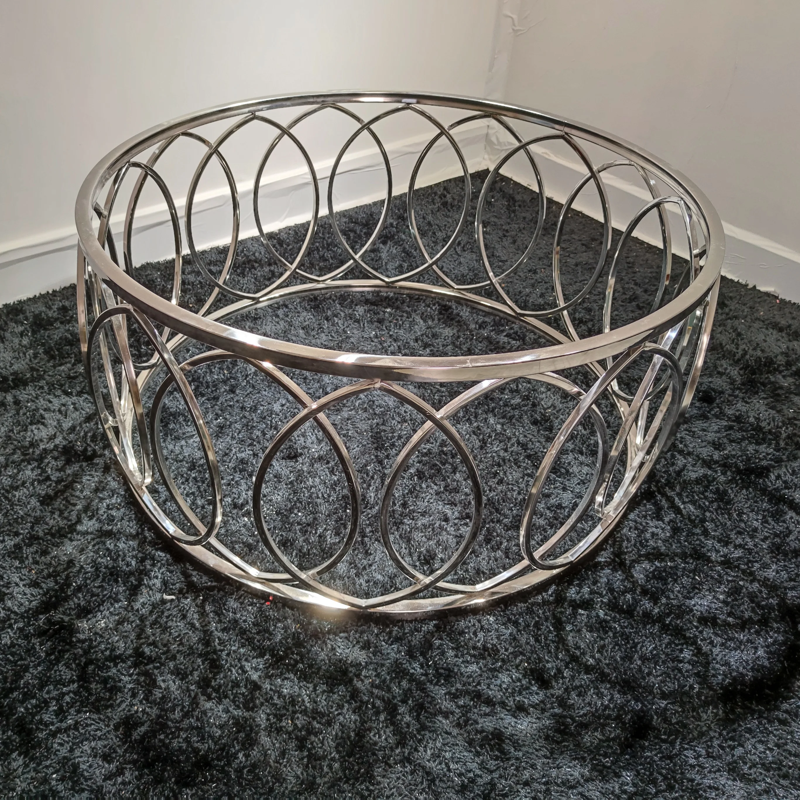 Modern Luxury Living Room Coffee Table Home Furniture Round Marble/Glass Top Gold Stainless Steel Frame Centre Tables Wholesale