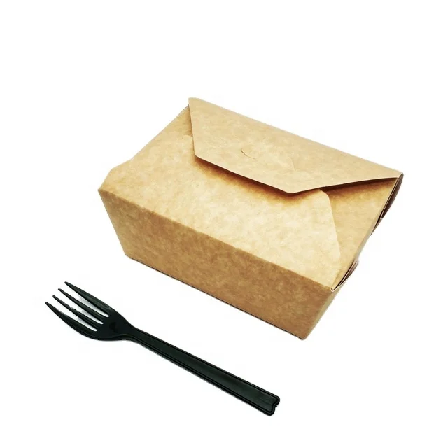 Promotion Brown Kraft Disposable Fast Food Paper Box