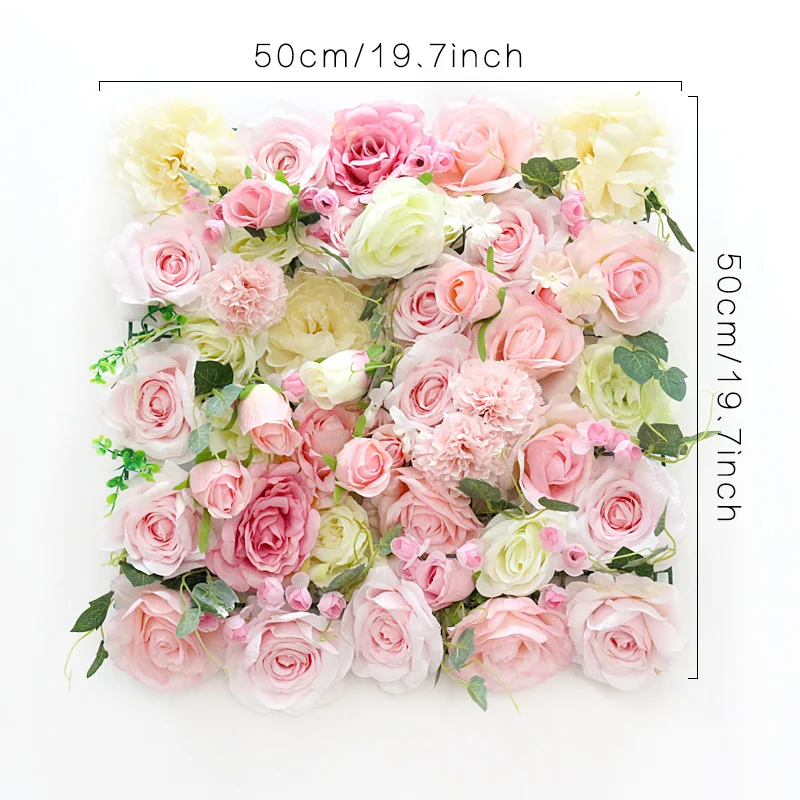 Cheap Artificial Rose Pompon Flower Wall Panel Wedding Backdrop Decor flower wall