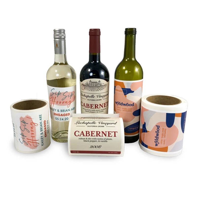 Free Design Self-Adhesive Printed Unique Party Celebration Happy Birthday Waterproof Champagne Wine Sticker Label For Bottle