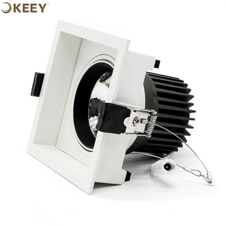 2021 keey new led grille light premium 15w adjustable led grille lamp fixtures white square led grille downlight GS612