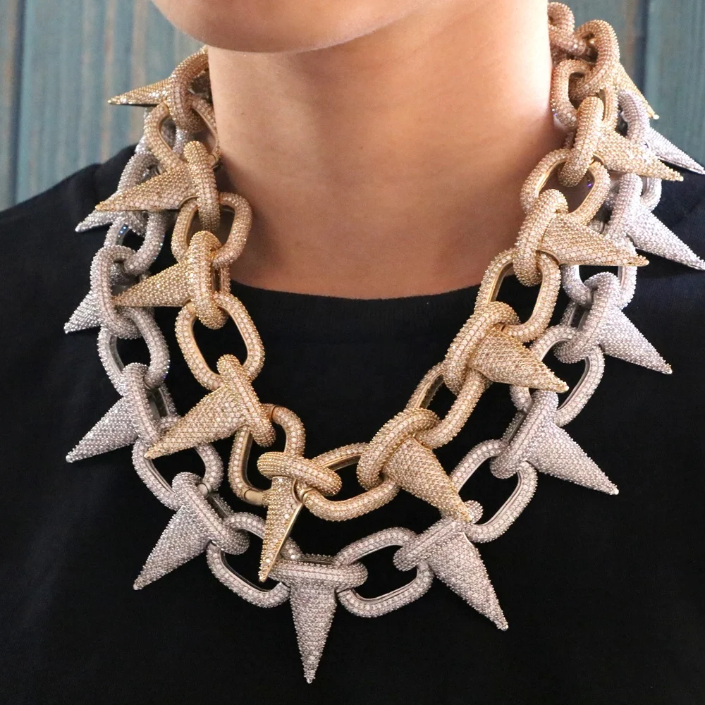 Hip Hop Boys Diamond Thick Gold Plated Chain For Men, Big Size Necklace