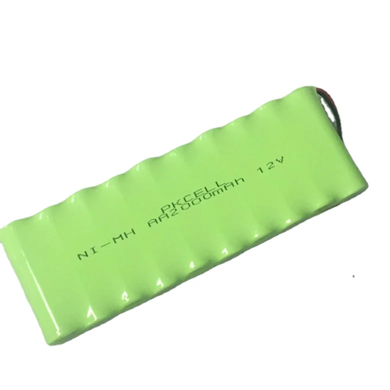 Industrial support used  AA2000mAh Ni-Mh 12 volt rechargeable battery pack with wire and connector