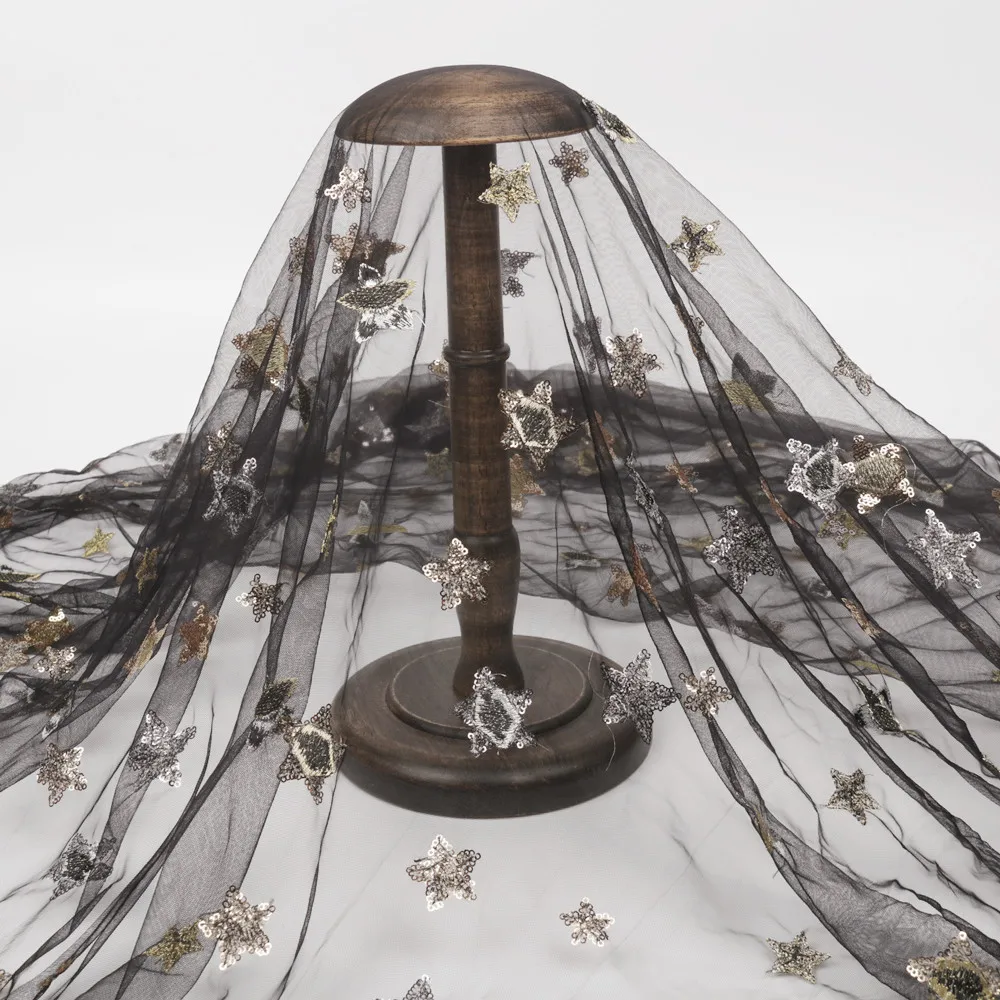 manufacturer floral evening dresses fabric, competitive price embroidery fabric/star net fabric