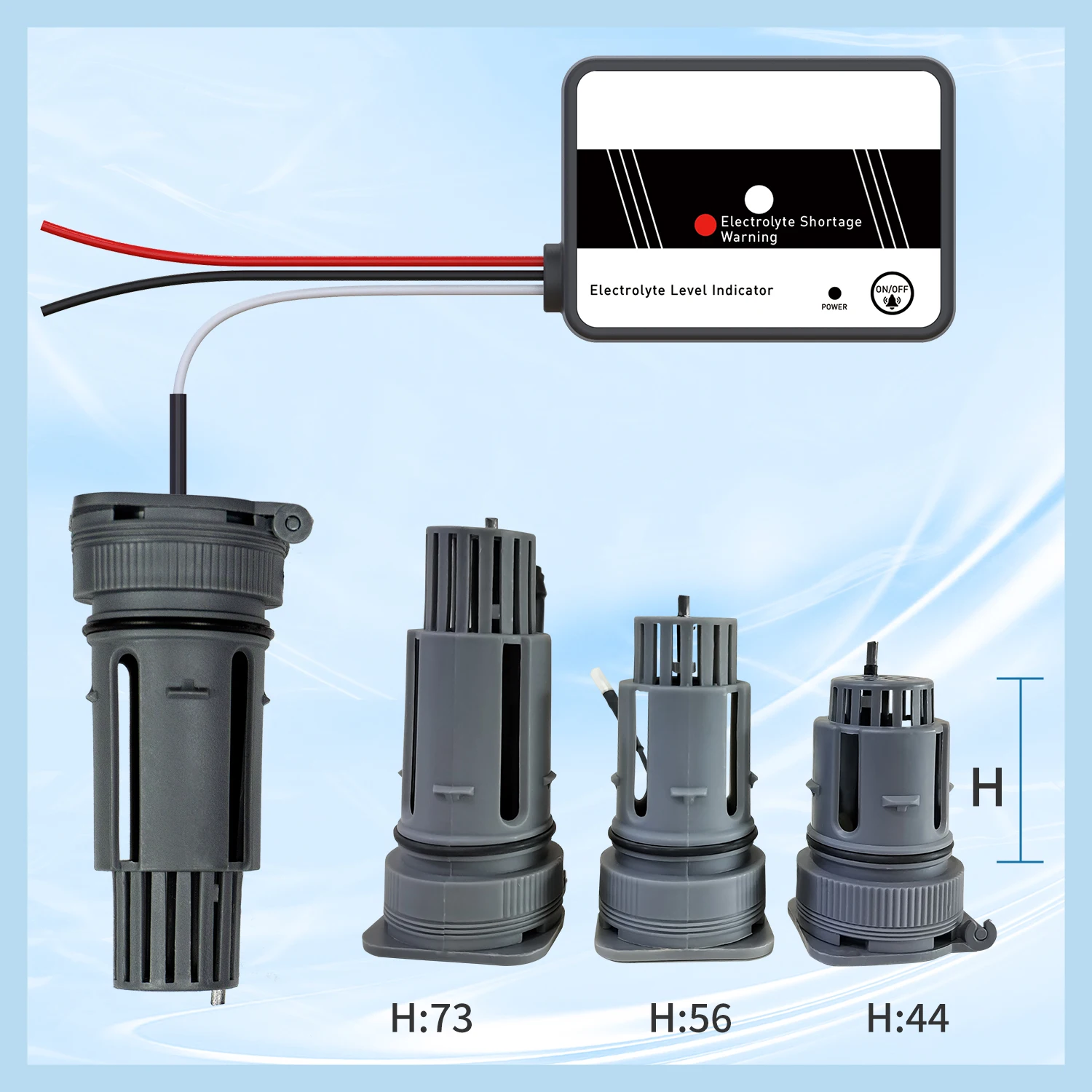 Energy storage start and stop battery water level indicator detector battery water shortage alarm lead-acid battery level sensor