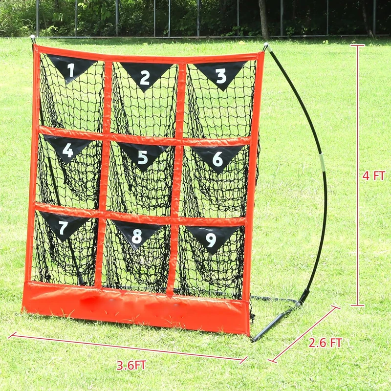 Baseball and Softball Net,Pitching Target Baseball Net with 9 Pocket,Pitching Strike Zone Target Net with Carry Bag