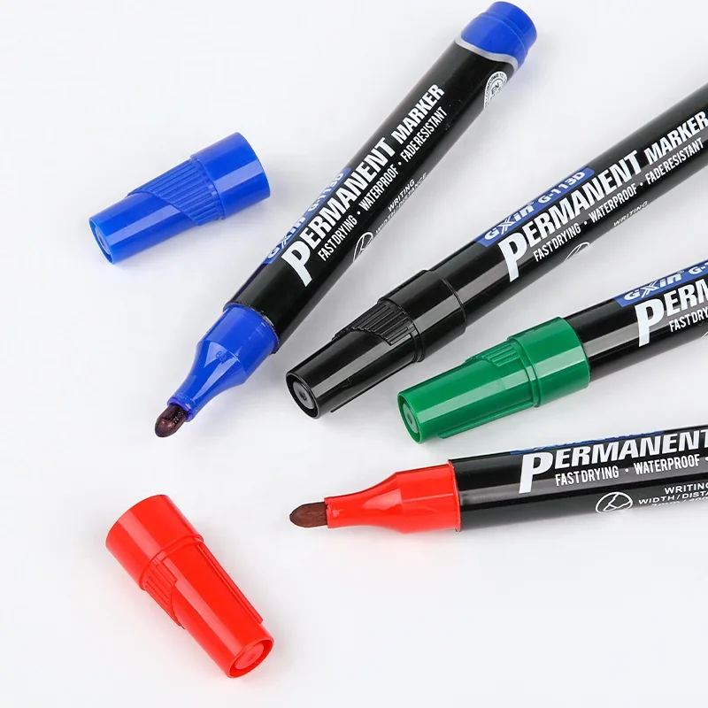 Gxin G-113D Bullet Chisel Tip Custom Logo wholesale High Quality large capacity Waterproof Refillable Permanent Marker Pen