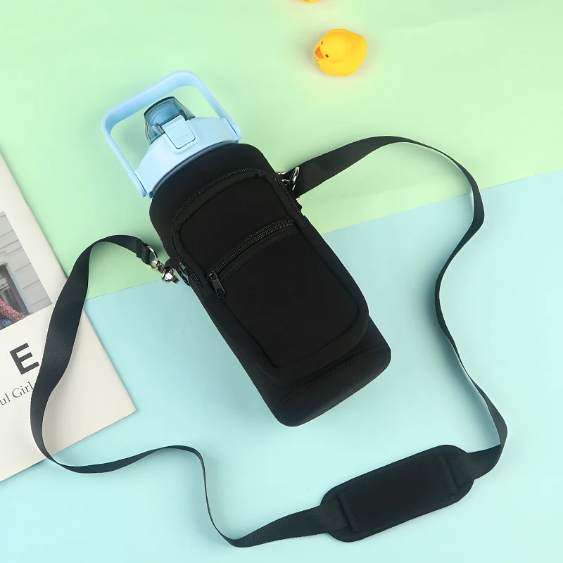 Half Gallon 64oz/2L Water Bottle Sleeve Protective Cover Sport Water Bottle Carrier with Strap