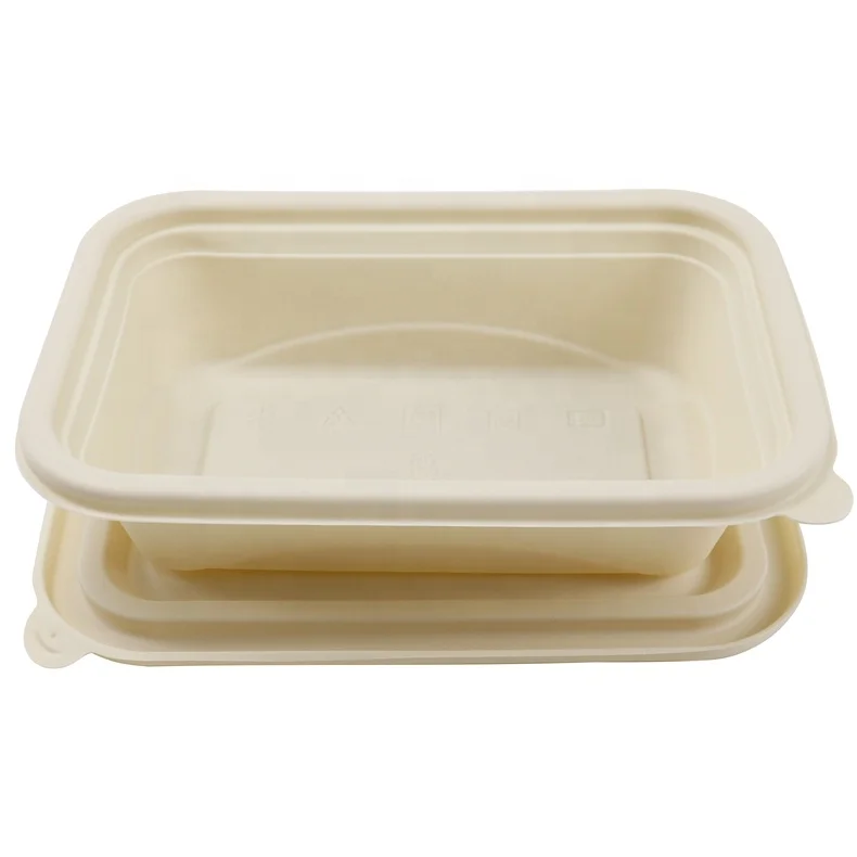biodegradable 500ML cornstarch lunch food boxes takeaway packaging to go food containers disposable tableware