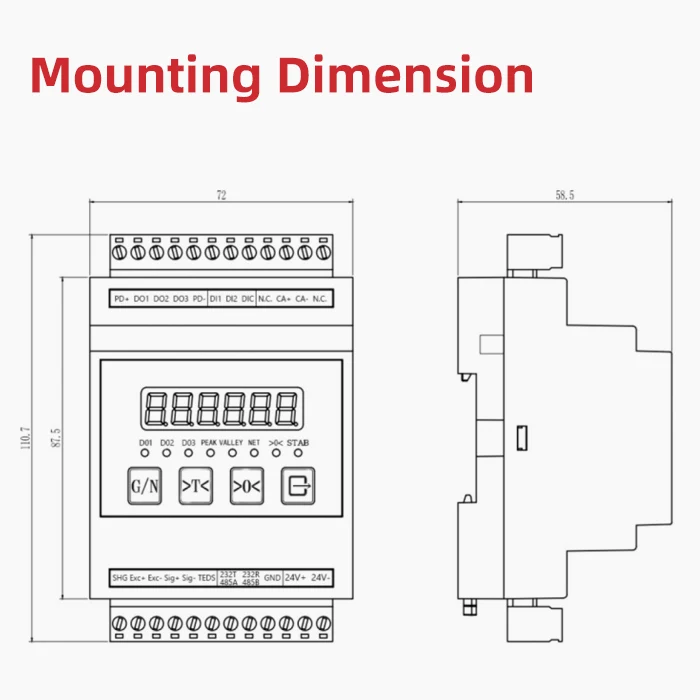 T094W High speed sampling Amplifier output indicator for Load cell