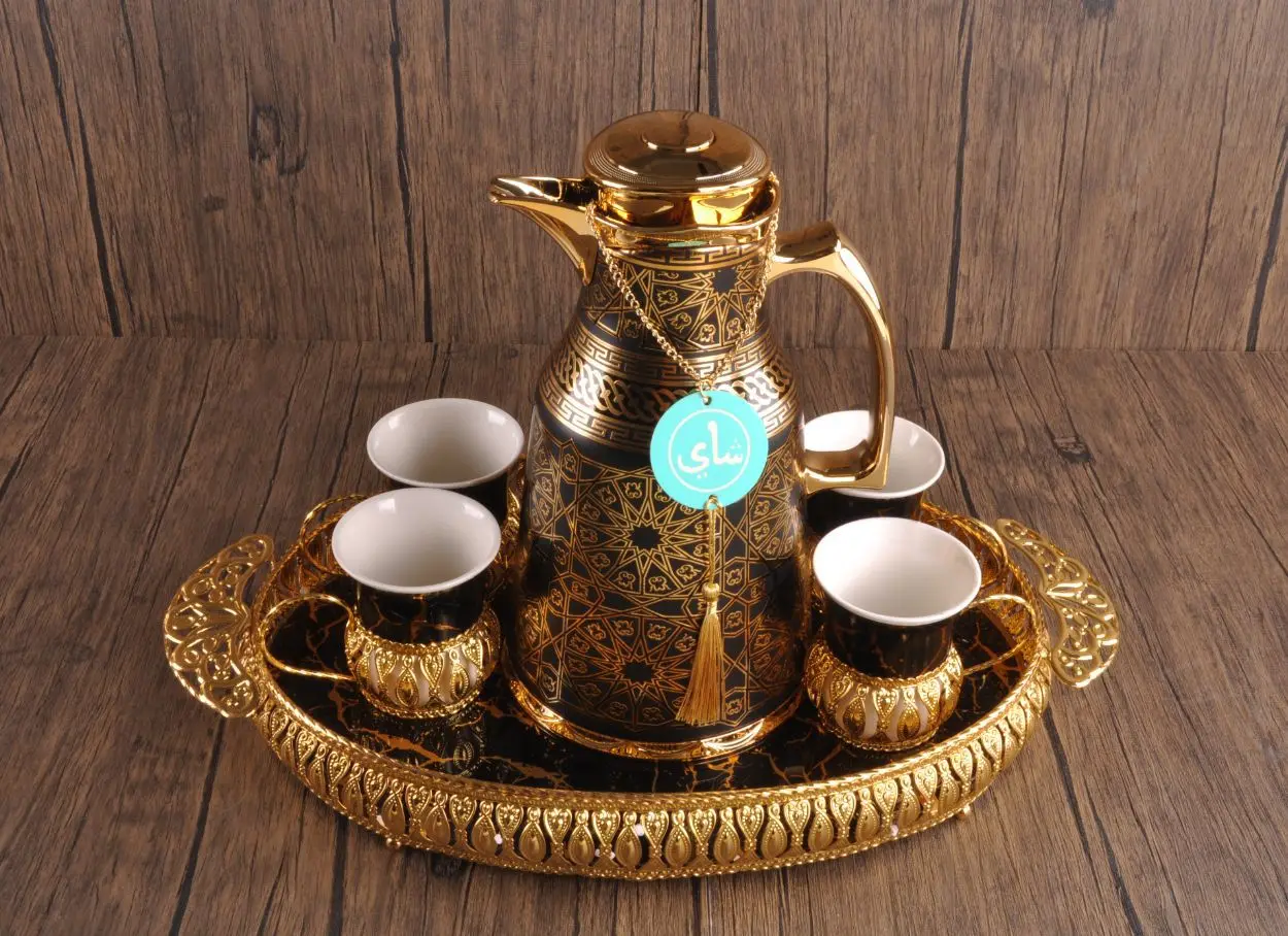 Arabic Coffee Pot 1000ML Manufacturers selling decorative vacuum flask Plastic Thermos