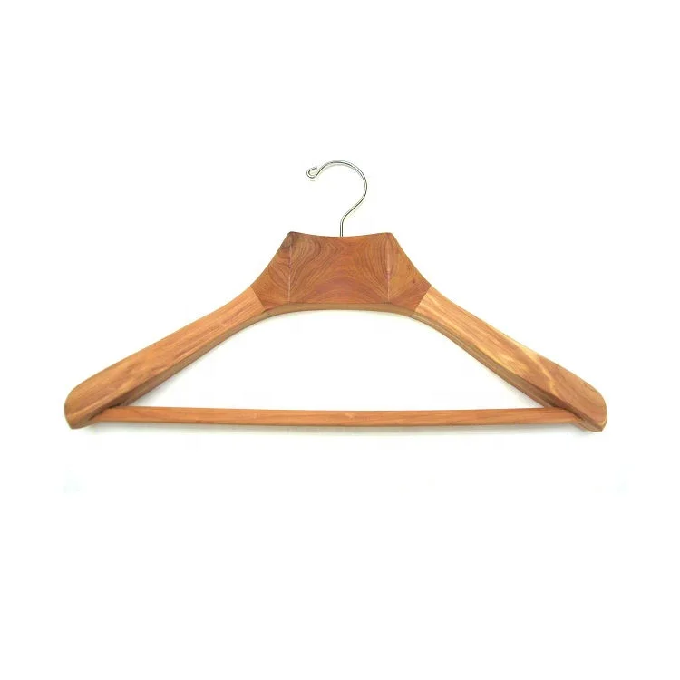 Luxury Custom Logo Unique Heavy Duty Suit Coat Clothes Non-Slip Wooden Hangers