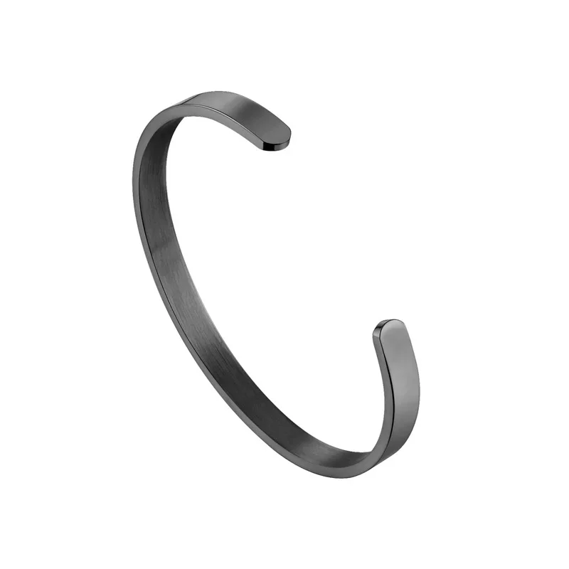 Blank Cuff Bangle Bracelet Stainless Steel Gold Plated 4 6 8mm Inspirational Letter Love Engravable with Jewelry Packaging Box