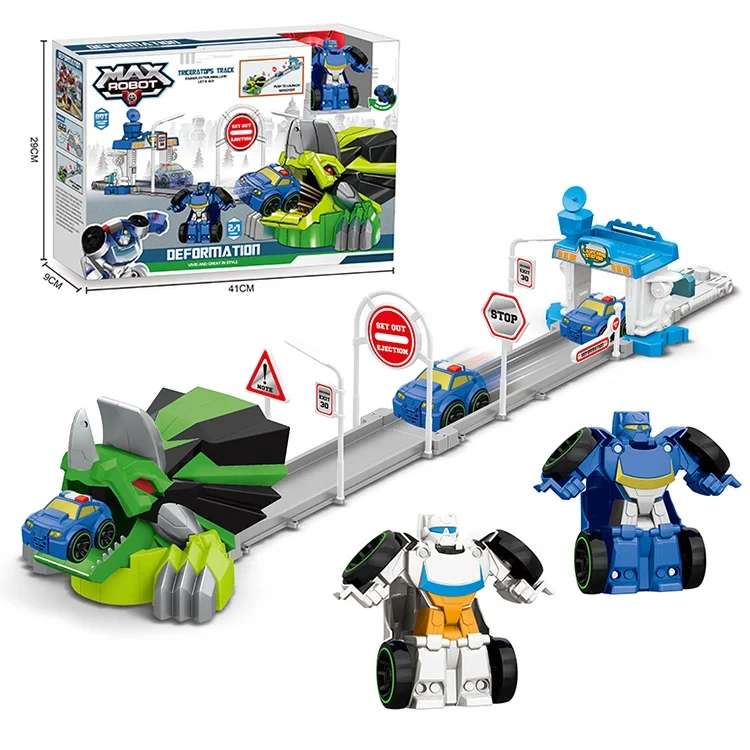
Interesting Products Kids Children Dinosaurs Track Set Robot Deformable Plastic Toy Car 