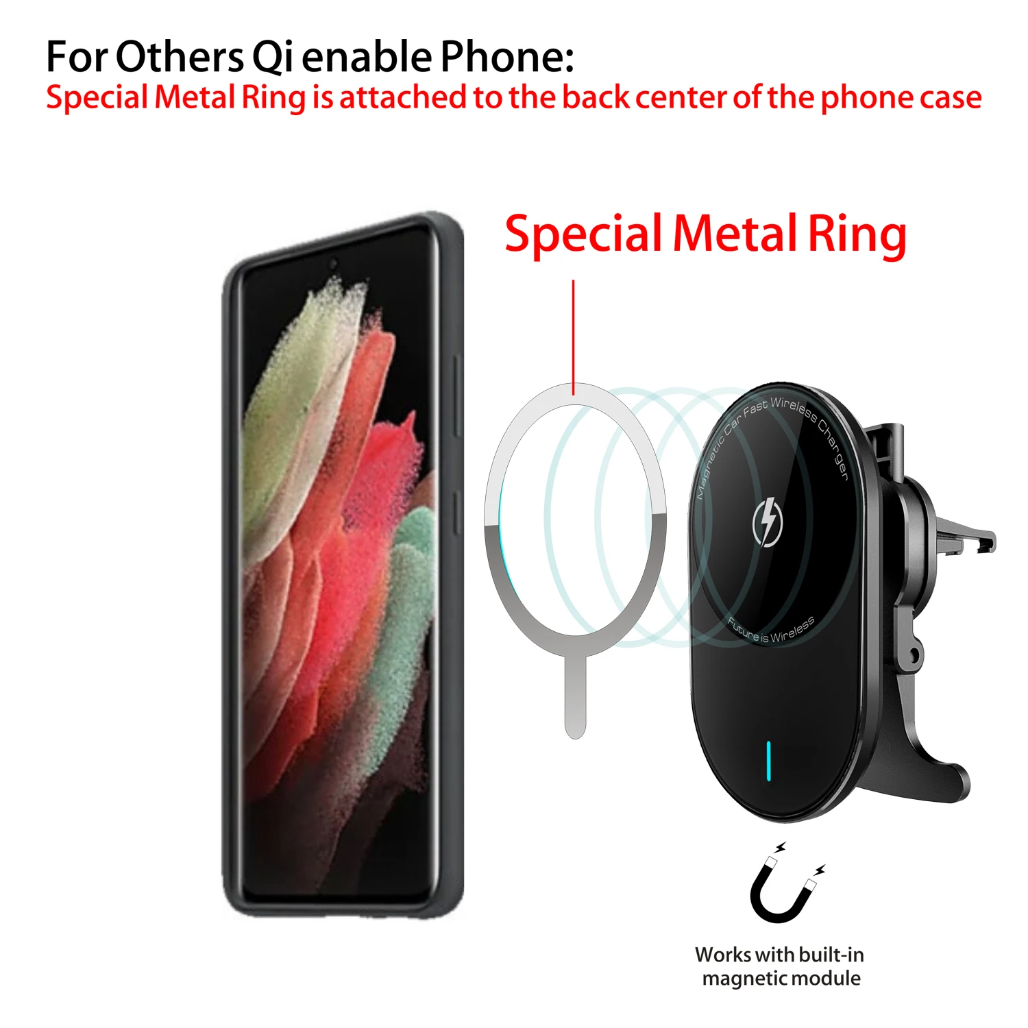 Новый тип лидер продаж быстрая зарядка автомобильное беспроводное зарядное устройство внешний аккумулятор Oem