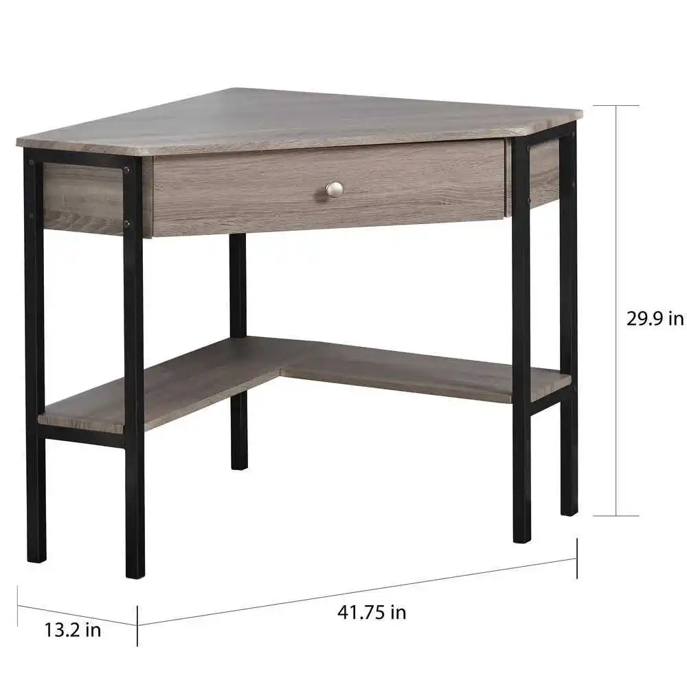 Wholesale MDF top table corner office desk computer table with metal frame