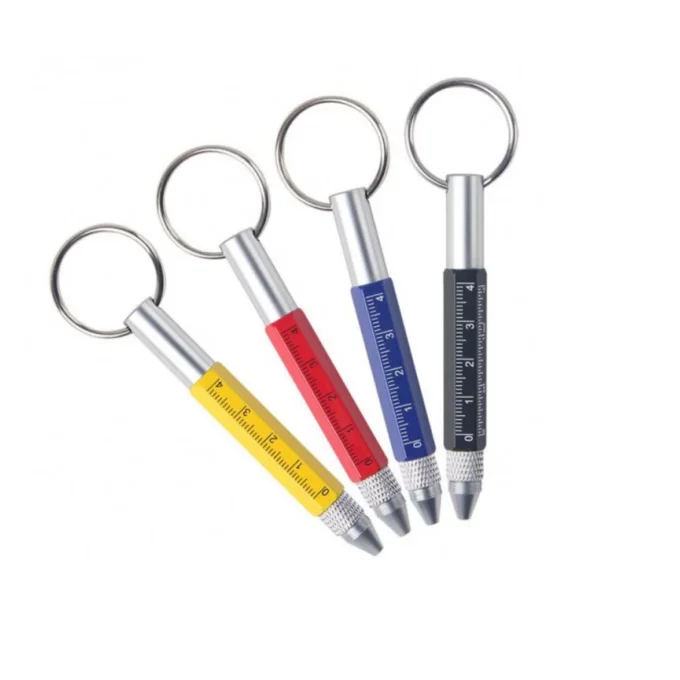 high quality 3 in 1 key chain ruler promotional multifunctional metal tool pen