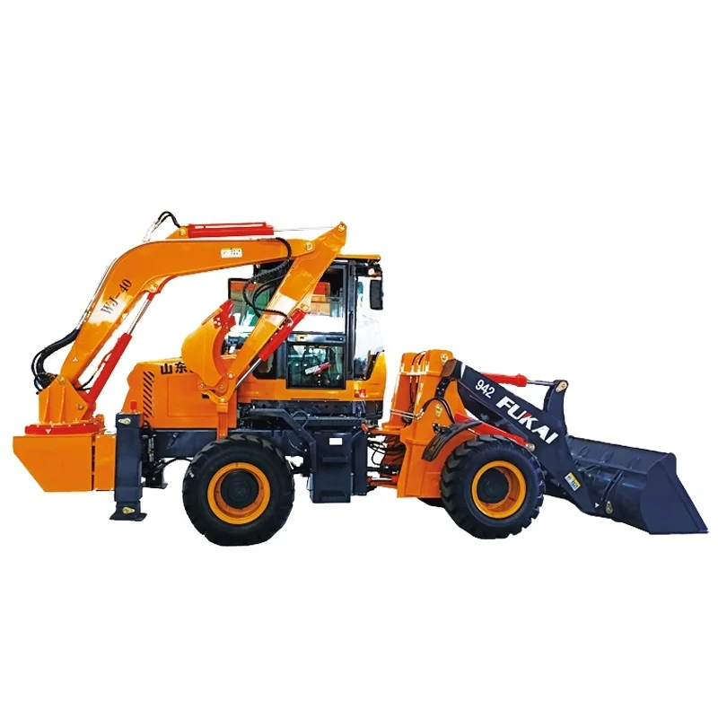 Engineering & construction machinery super mini 4X4 tractor rear loader bucket track backhoe