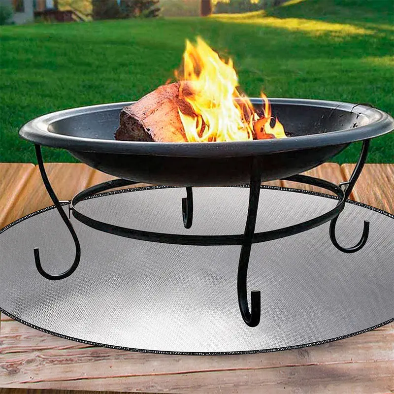 Outdoor Camping BBQ Fire Pit Mat 20 24 28 30 32 36 38 40 Inches Fireproof Waterproof Gas Fire Pit Blanket for Lawn