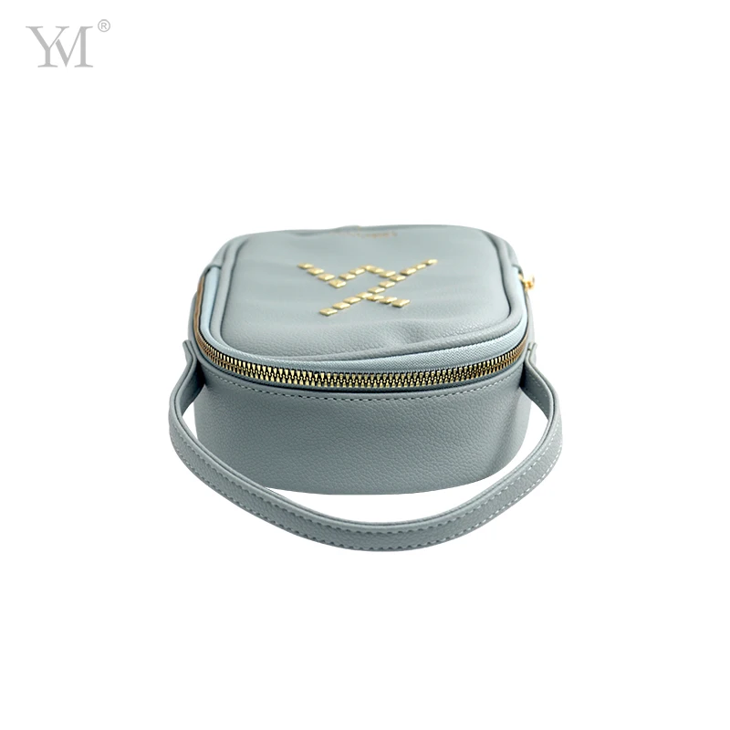 Wash toilet cosmetic bag with leather handle pouch for cosmetics beauty storage case bag