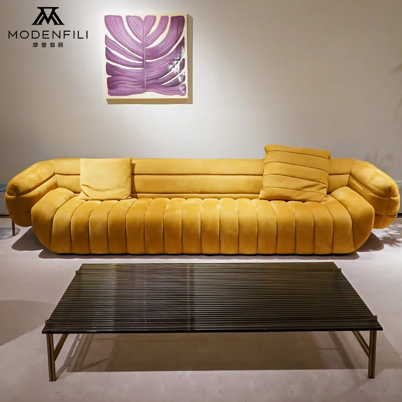 Modenfili Luxus-Leinen-Couch für Wohnzimmer новые модели Puffy классический европейский салон минималистичный комплект диван