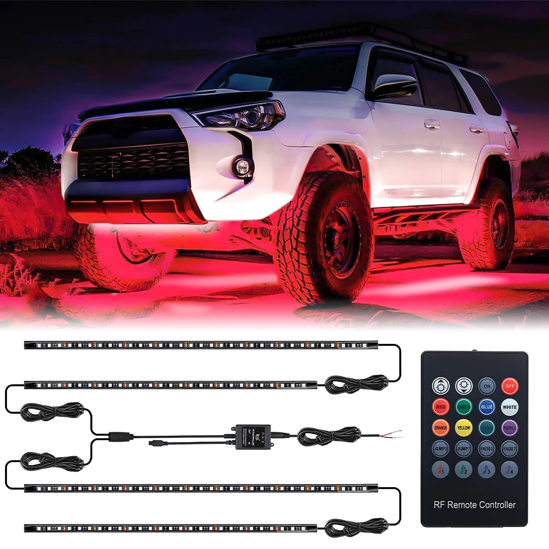 Factory Flexible APP/Remote Control color chasing Underglow Underbody System Car exterior under body LED Strip Light For Car