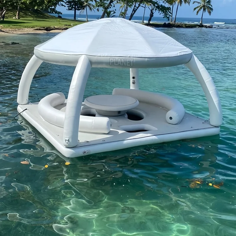 High Quality Sea Waterproof Airtight Water Leisure Float Tent Inflatable Floating Pontoon Island Dock For Yacht Boat