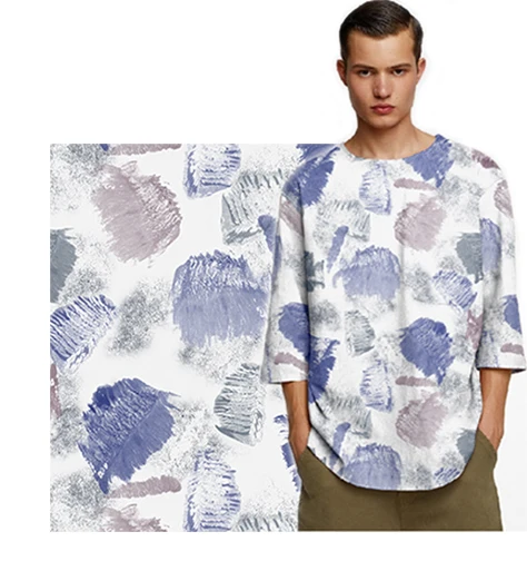 Конкурентная цена 100 Высококачественная Мужская рубашка с принтом рами ткань для мужских рубашек