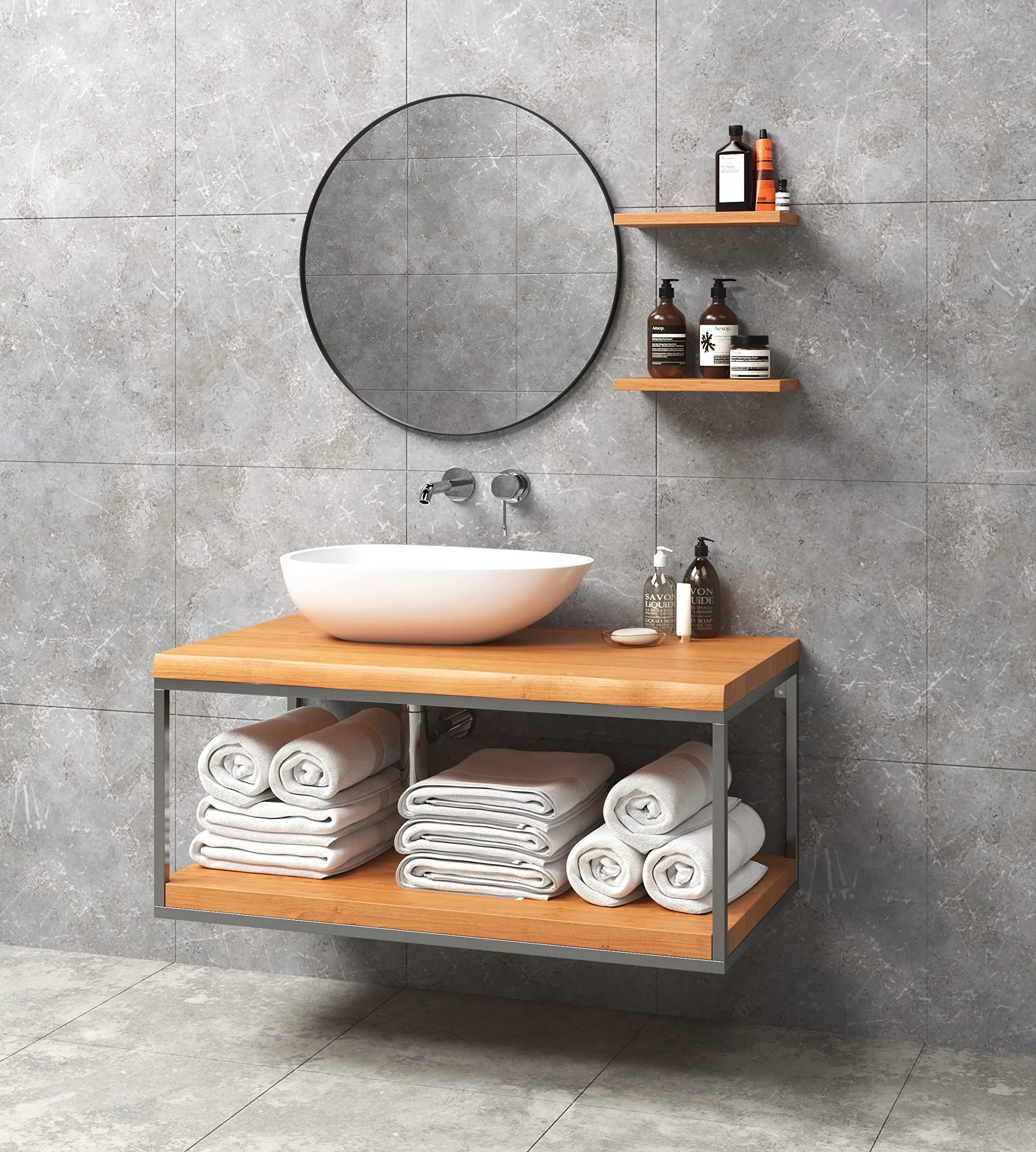 Simple new bathroom bathroom cabinet wash table oak solid wood floor bathroom cabinet wash basin cabinet combination