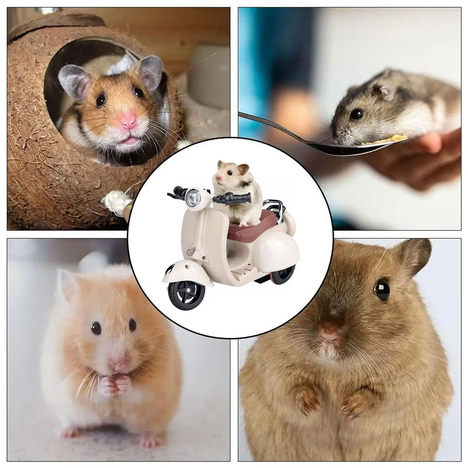 Hamster Stunt Motorcycle Hamster Toys 360 Degree Toy Electric Pet Scooter Light Music Rotating Gifts Supplies