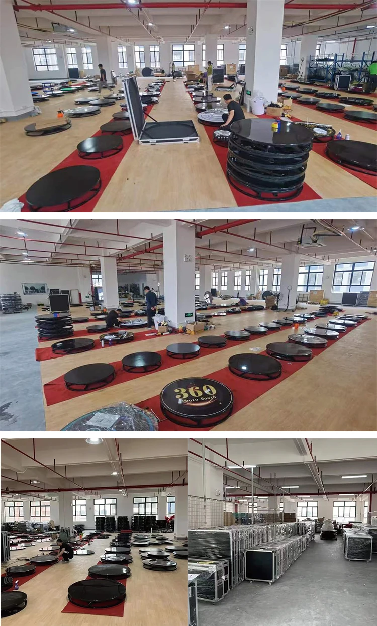 KINGMAGIC  free custom LOGO fully automatic 360 video photo booth 360 degree photo booth machine with ring light