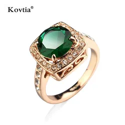 Turkish Gold Alloy Diamond Green Gemstone Jewellery Men Ring