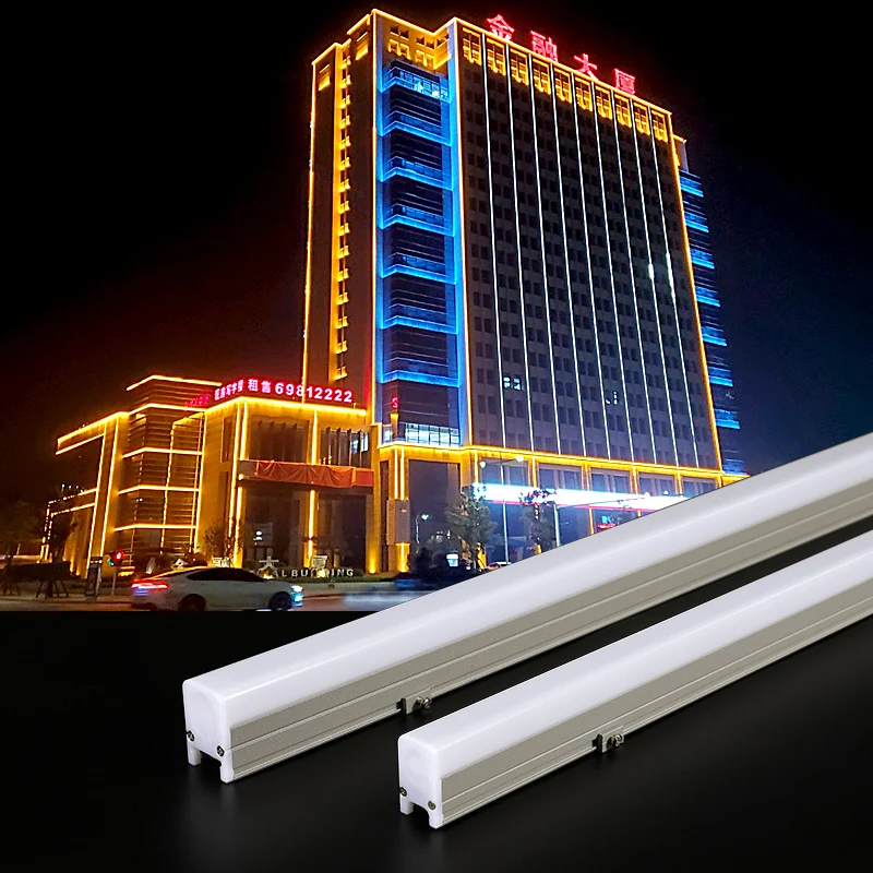 Outdoor led strip pixel light tube waterproof hotel facade landscape building lighting 12W RGB linear lamp