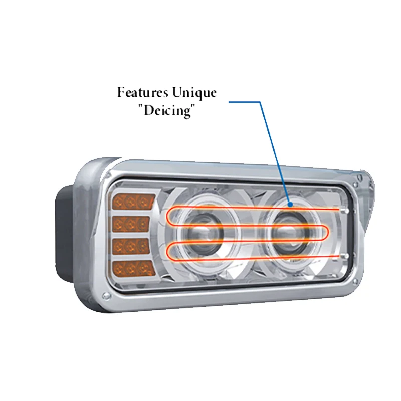 New Arrivals Kenworth T600 T800 T400 Peterbilt Heavy Truck Rectangular DRL Headlight 4X6 Inch Truck Headlight Universal DOT SAE