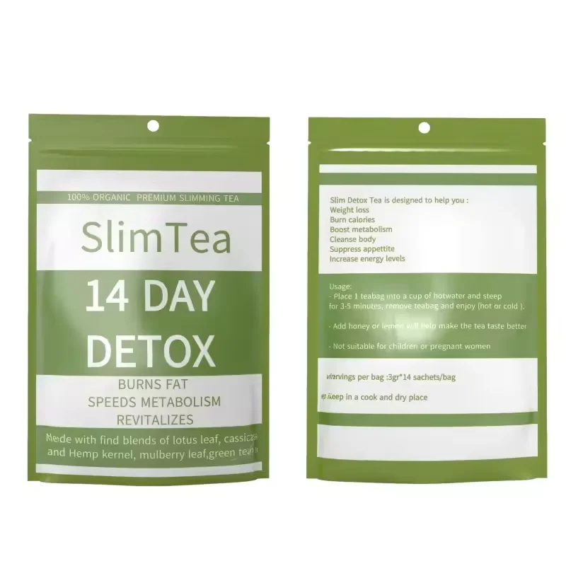 14 day detox  green tea detox tea bag organic lose for flat belly  detox tea