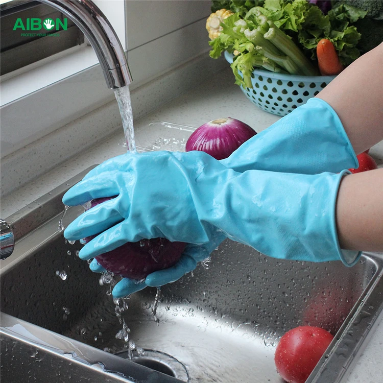Household Latex Gloves Cleaning Fishing Gloves Waterproof Chemical Resistant Protective Gloves Workers