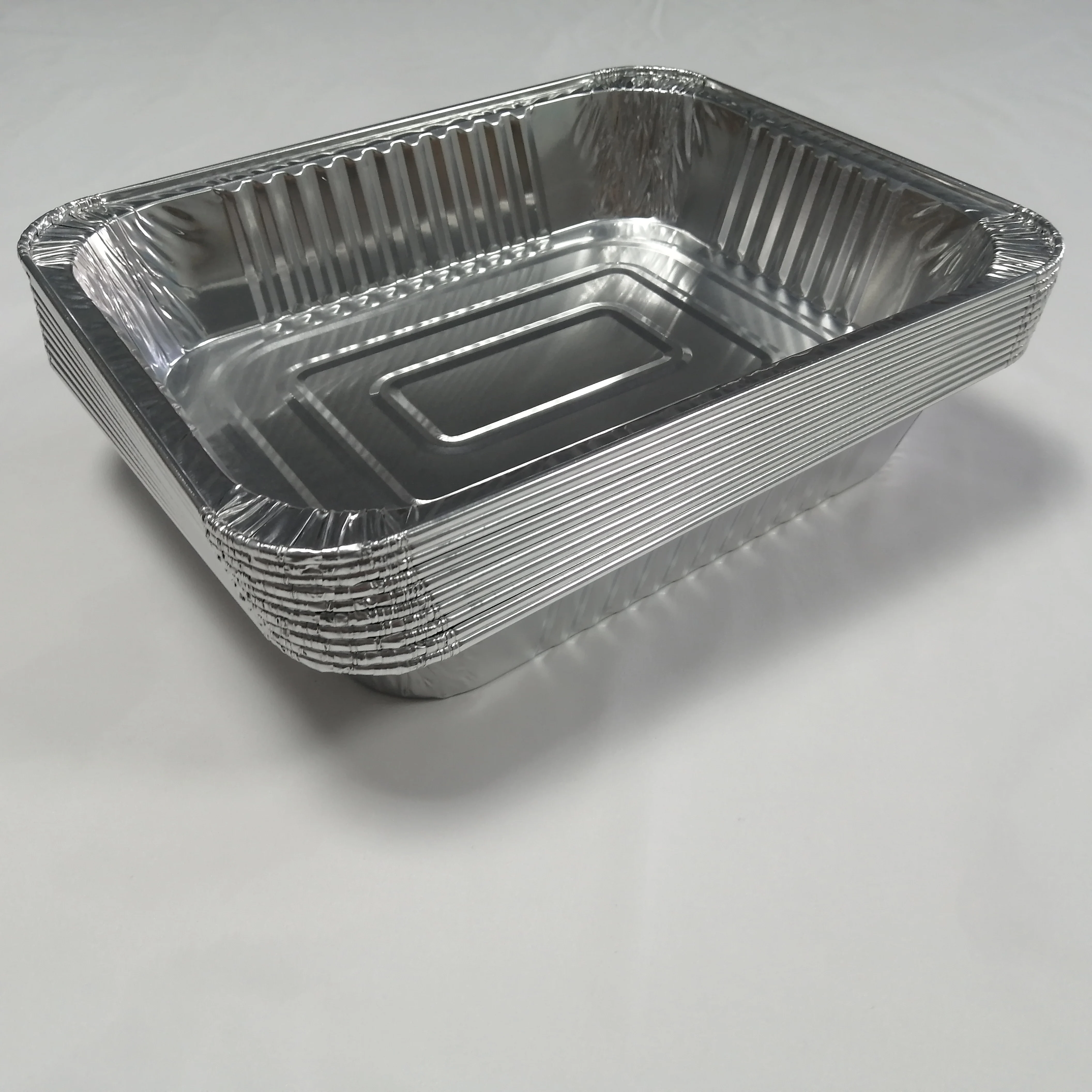 10 pack Professional manufacture disposable half size aluminum foil food containers BBQ trays with clear dome lids