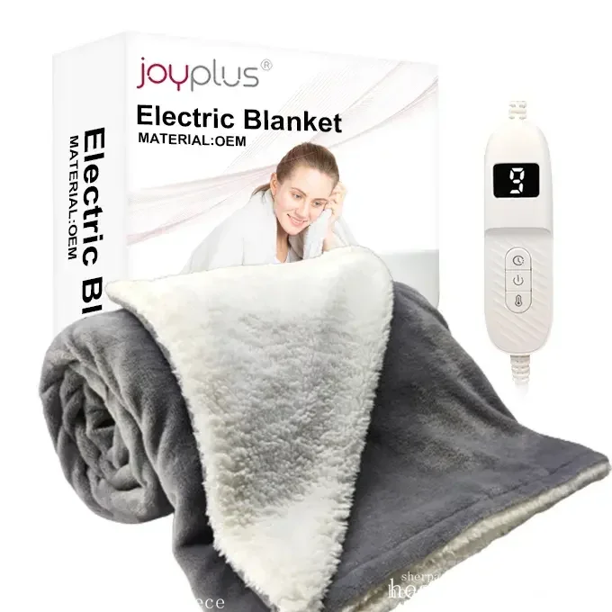 Home textiles 110V 62X84inch Cheap Wholesale Sherpa fleece Electric Heated Throw Blanket with timer