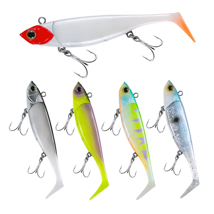 New arrival Artificial 22g 38g jig head soft bait soft jigging rubber lure pesca T tail fishing bass lures swim bait